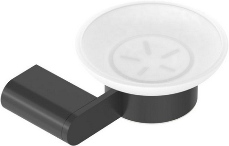 Мыльница настенная, (цв.черный матовый / стекло матовое),  ZZ Cezares Stylus STYLUS-SODS-NOP