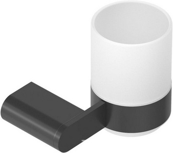 Стакан настенный, (цв.черный матовый / стекло матовое),  ZZ Cezares Stylus STYLUS-TUMS-NOP