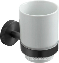 Стакан настенный, (керамика, держат.цв.графит браш.), Priority ZZ