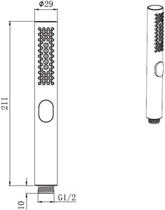 Лейка д/д ручная, 3 режима, (пластик цв.графит браш.),  ZZ Allen Brau Priority 5.31A20-MG