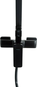 Смеситель для душа, со стационарным верхним душем 300х300мм., душевая лейка, шланг в компл., (цв.черный матовый),  ZZ Allen Brau Infinity 5.21012-31