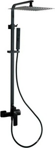 Смеситель для душа, со стационарным верхним душем 300х300мм., душевая лейка, шланг в компл., (цв.черный матовый),  ZZ Allen Brau Infinity 5.21012-31
