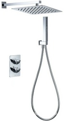 Смес-термостат д/душа, встр.в стену,со стац.верхн.душем квадр.30х30см, кронштейн, лейка, держатель, шланг, встр.часть в компл., (цв.хром), Infinity ZZ