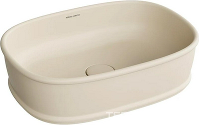 Раковина CIRCO 50cм, накладная БЕЗ отверстия под смеситель, донный клапан в комплекте, цв.бежевый ZZ