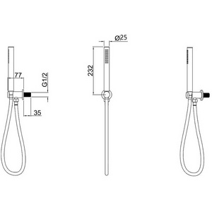 Душевой гарнитур: лейка, шланг 1500мм, кронштейн совмещенный со шланговым подсоединением, (цв.браш.никель),  Allen Brau Priority 5.31019-BN