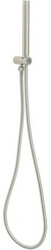 Душевой гарнитур: лейка, шланг 1500мм, кронштейн совмещенный со шланговым подсоединением, (цв.браш.никель), Priority
