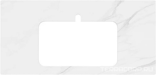 Cтолешница из плитки для мебели Plaza, 100 см, для раковин встраиваемых сверху, цв."белый натуральный" ZZ