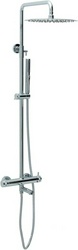 Смеситель для ванны/душа, со стационарным верхним душем d300мм., поворотный излив, душевая лейка, шланг в компл., (цв.хром), Priority 3.0 ZZ