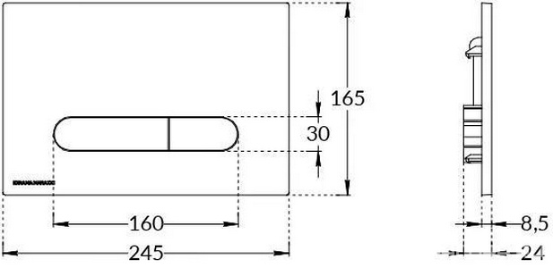 Клавиша смыва для системы инсталляции, цвет хром ZZ Kerama Marazzi PRO FP.PRO.CR