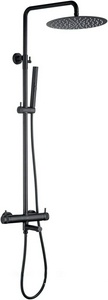 Смеситель для ванны/душа, со стационарным верхним душем d300мм., поворотный излив, душевая лейка, шланг в компл., (цв.черный матовый),  3.0 ZZ Allen Brau Priority 5.31A10-31