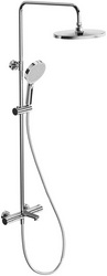 Душевая стойка для ванны/душа, термостат, с верхним душем и ручным душем, цвет хром ZZ