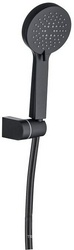 Душевой гарнитур: лейка, шланг 1500мм, кронштейн, (цв.черный матовый), Eclipse ZZ