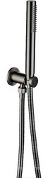 Душевой гарнитур: лейка, шланг 1500мм, кронштейн совмещенный со шланговым подсоединением, (цв.графит браш), Priority