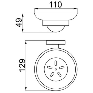 Мыльница настенная, (керамика, держат.цв.черный матовый),  ZZ Allen Brau Priority 6.31005-31
