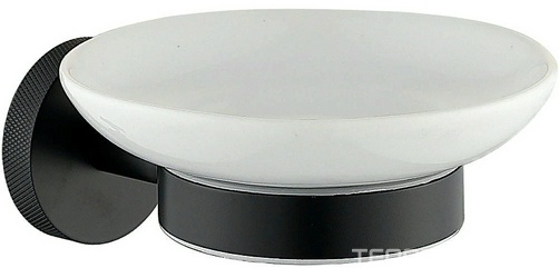 Мыльница настенная, (керамика, держат.цв.черный матовый), Priority ZZ