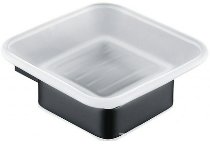 Мыльница настенная, (стекло матовое, держат.цв.черный матовый),  ZZ Allen Brau Infinity 6.21004-31