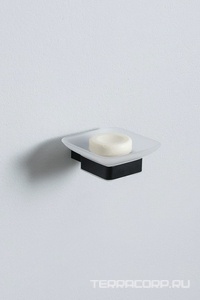 Мыльница настенная, (стекло матовое, держат.цв.черный матовый),  ZZ Allen Brau Infinity 6.21004-31