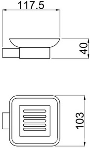 Мыльница настенная, (стекло матовое, держат.цв.хром),  ZZ Allen Brau Infinity 6.21004-00