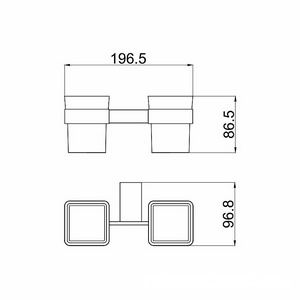 Стакан двойной, настенный, (стекло матовое, держат.цв.черный матовый),  ZZ Allen Brau Infinity 6.21003-31