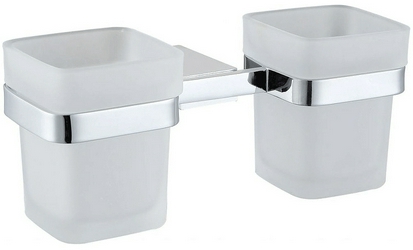 Стакан двойной, настенный, (стекло матовое, держат.цв.хром), Infinity ZZ