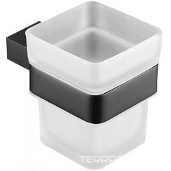 Стакан настенный, (стекло матовое, держат.цв.черный матовый), Infinity ZZ