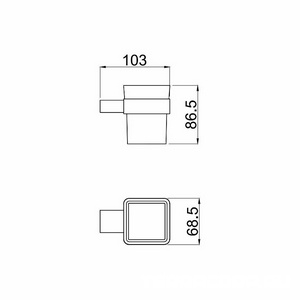 Стакан настенный, (стекло матовое, держат.цв.черный матовый),  ZZ Allen Brau Infinity 6.21002-31