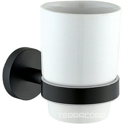 Стакан настенный, (керамика, держат.цв.черный матовый), Priority ZZ