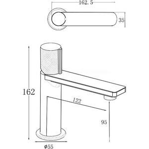 Смеситель для раковины, без д/к, (цв.черный матовый),  Allen Brau Liberty 5.33001-31