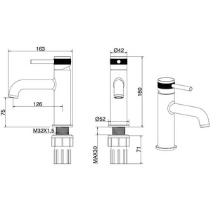 Смеситель для раковины, без д/к, (цв.браш.никель),  ZZ Allen Brau Priority 5.31001-BN
