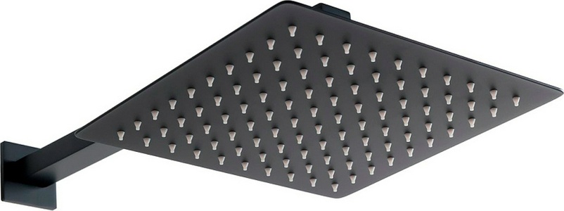 Душ верхний, стационарный, квадратный 250х250мм, G 1/2, антикальц., стеновой кронштейн 380мм, (латунь цв.черный матовый),  ZZ Allen Brau Infinity 5.21019-31