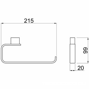 Полотенцедержатель 215мм, (цв.черный матовый),  ZZ Allen Brau Infinity 6.21010-31