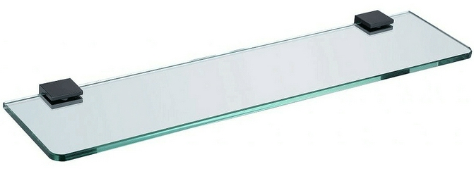 Полка 500мм, (стекло прозрачное 8мм, держат.цв.черный матовый), Infinity ZZ