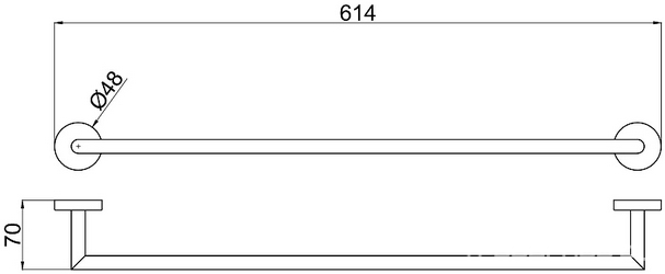 Полотенцедержатель 612мм, (цв.черный матовый),  ZZ Allen Brau Priority 6.31011-31