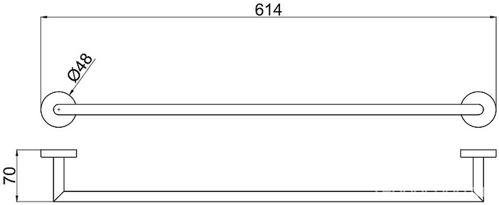 Полотенцедержатель 612мм, (цв.черный матовый),  ZZ Allen Brau Priority 6.31011-31