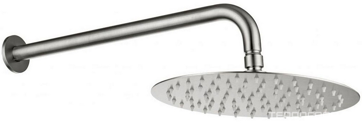 Душ верхний, стационарный, круглый d300мм, G 1/2, антикальц., стеновой кронштейн 430мм, (латунь цв.хром), Priority ZZ