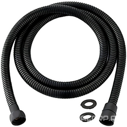 Шланг для душа, с защитой от перекручивания антитвист, 100см, 1/2 x 1/2, (металл цв.черный матовый), Priority ZZ