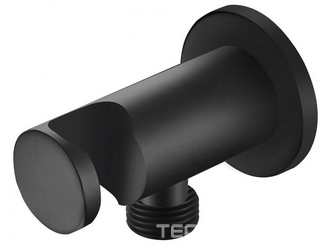 Кронштейн для ручного душа, совмещённый со шланговым подсоед. 1/2, (цв. черный матовый), Priority ZZ