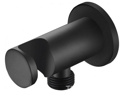 Кронштейн для ручного душа, совмещённый со шланговым подсоед. 1/2, (цв. черный матовый),  ZZ Allen Brau Priority 5.31015-31