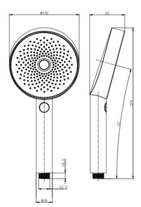 Лейка д/д ручная, 3 режима, (пластик цв.хром),  ZZ Allen Brau Priority 5.31B20-00