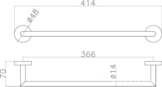 Полотенцедержатель 414мм, (цв.черный матовый),  ZZ Allen Brau Priority 6.31A11-31