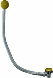 Слив-перелив удлинённый, крышка перелива и пробка слива Сlick-Clack, (латунь/пластик цв.золото браш.), БЕЗ гидрозатвора "колена", Priority Round ZZ