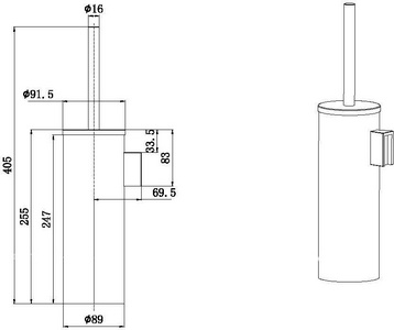 Ершик настенный, (цв.хром золото браш.),  ZZ Allen Brau Priority 6.31A09-GB