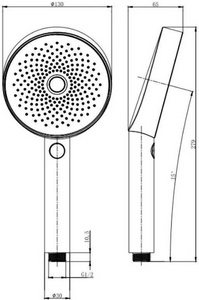 Лейка д/д ручная, 3 режима, (пластик цв.золото браш.),  ZZ Allen Brau Priority 5.31B20-GB