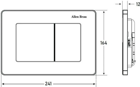 Кнопка двойного смыва, пневм., для инсталляции д/унитаза, (сталь цв.графит),  ZZ Allen Brau Infinity 9.20006.GR