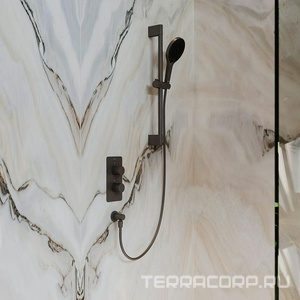 Душевой гарнитур: штанга, лейка, шланг, (цв.оружейная сталь),  ZZ Aqueduto Chuva CHU0545