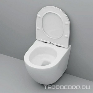 Унитаз подвесной, Aquaspin безободковый, сиденье с микролифтом в комплекте AMPM Like C801901SC