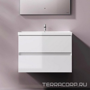 Тумба подвесная 80 см, 2 выдвижн.ящика, раковина в комплекте, цвет белый глянец AMPM Above M9X-FHX0802WG-WCC0800WG