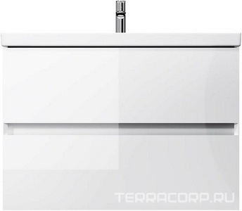 Тумба подвесная 80 см, 2 выдвижн.ящика, раковина в комплекте, цвет белый глянец AMPM Above M9X-FHX0802WG-WCC0800WG