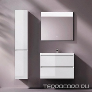 Тумба подвесная 80 см, 2 выдвижн.ящика, раковина в комплекте, цвет белый глянец AMPM Above M9X-FHX0802WG-WCC0800WG