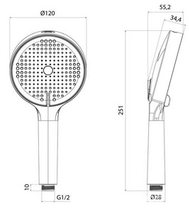 Душевая лейка, 4 режима, цв.хром Iddis Aiger AIG4FC0i18